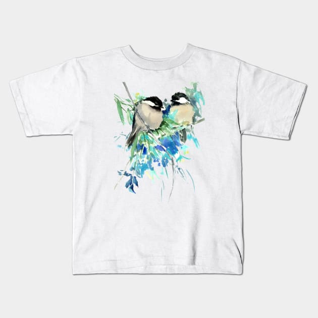 Chickadees Kids T-Shirt by surenart